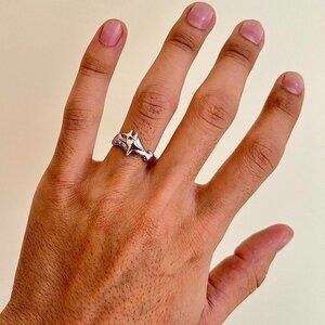 vintage style silver star ring